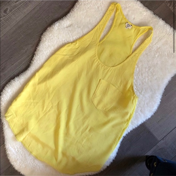 Yellow Wilfred 100% Silk Racerback Tank XS - Picture 1 of 2